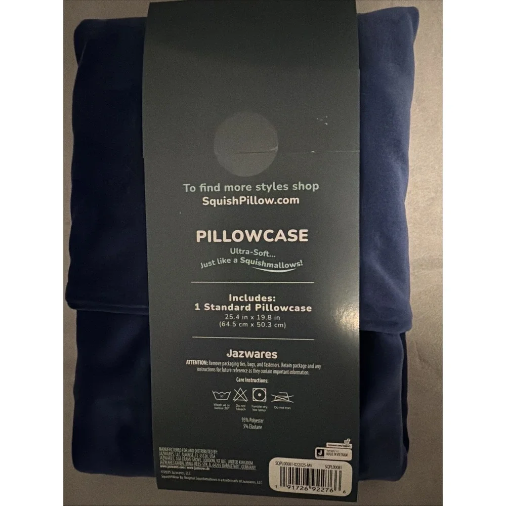 SquishPillow by Original Squishmallows Ultra Soft Standard Pillowcase - Navy